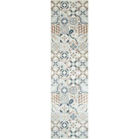 KÜCHENTEPPICH mit braunem Zementfliesenmuster Azulejo 80x300 cm - Braun, Textil (80/300cm) - Nazar Rugs