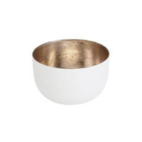 TEELICHTHALTER Madras S, Eisen, Weiß / Gold, H 5 cm - Weiß, Metall (5cm) - Gift Company