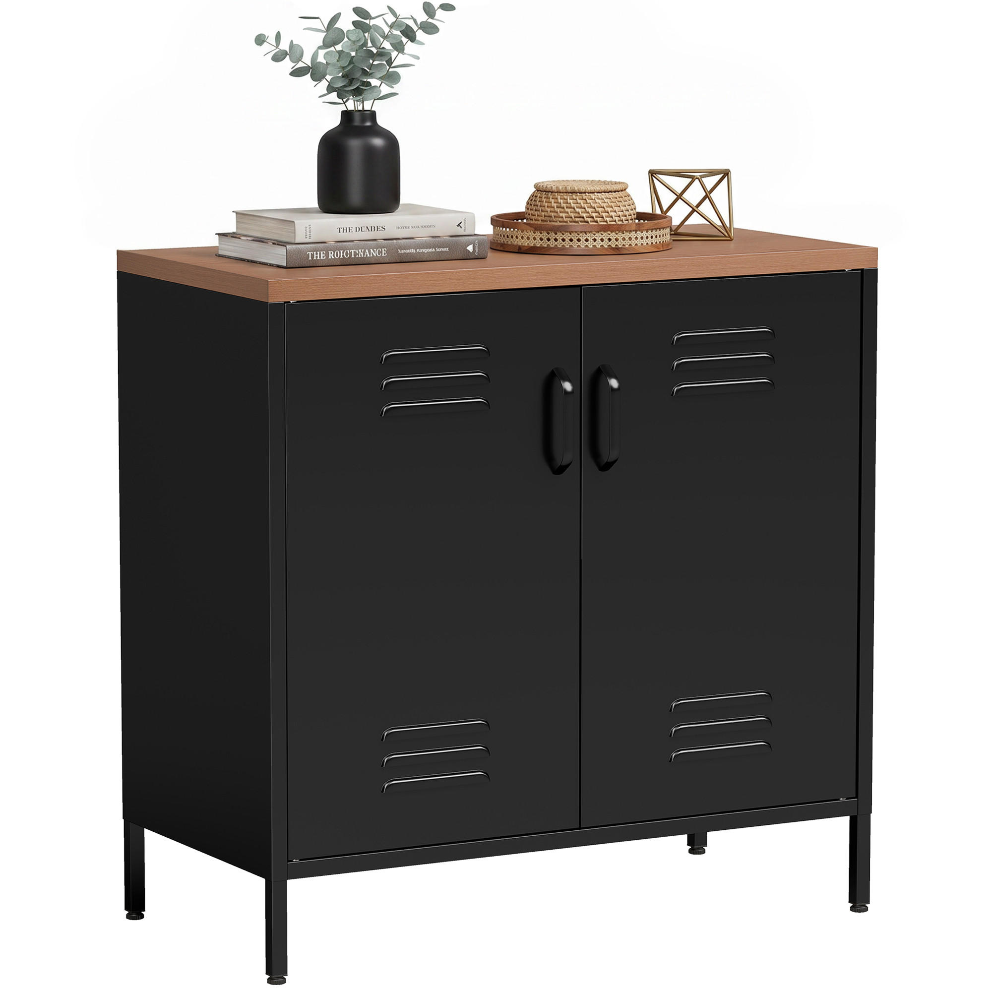 Pangivo Sideboard Schwarz 40x80x80 cm