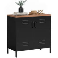 SIDEBOARD Schwarz 80/40/80 cm - Schwarz, Metall (40/80/80cm) - PANGIVO