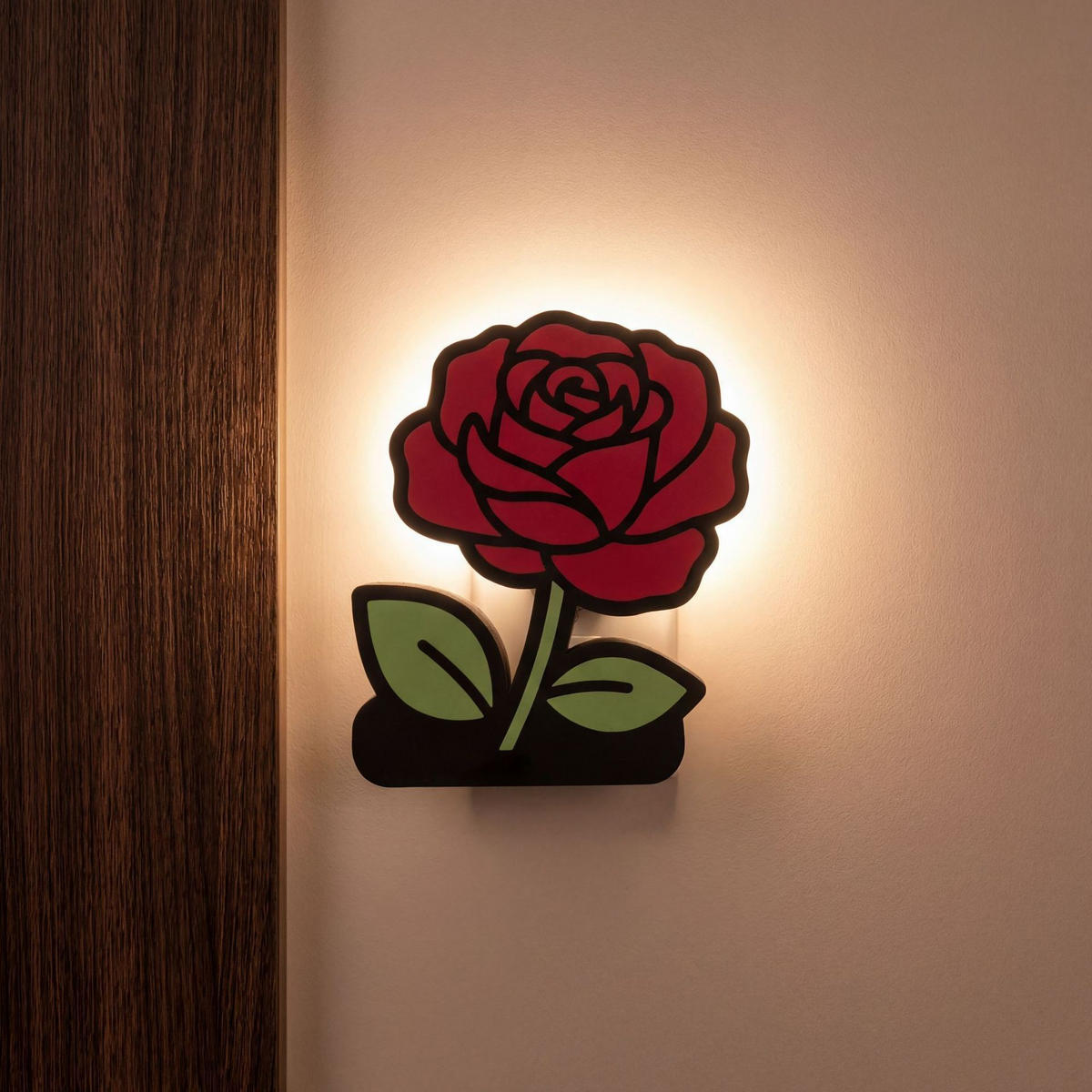 LED-WANDLEUCHTE 18.3/16.5/3.8 cm - Rot, Kunststoff (16.5/3.8/18.3cm) - Authentics