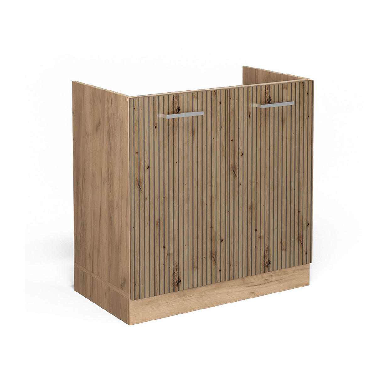SPÜLENUNTERSCHRANK R-Line Artisan-Eiche 80 cm ohne AP - Honigeiche/Eiche Wotan, Holzwerkstoff (80/81.6/46cm) - Vicco