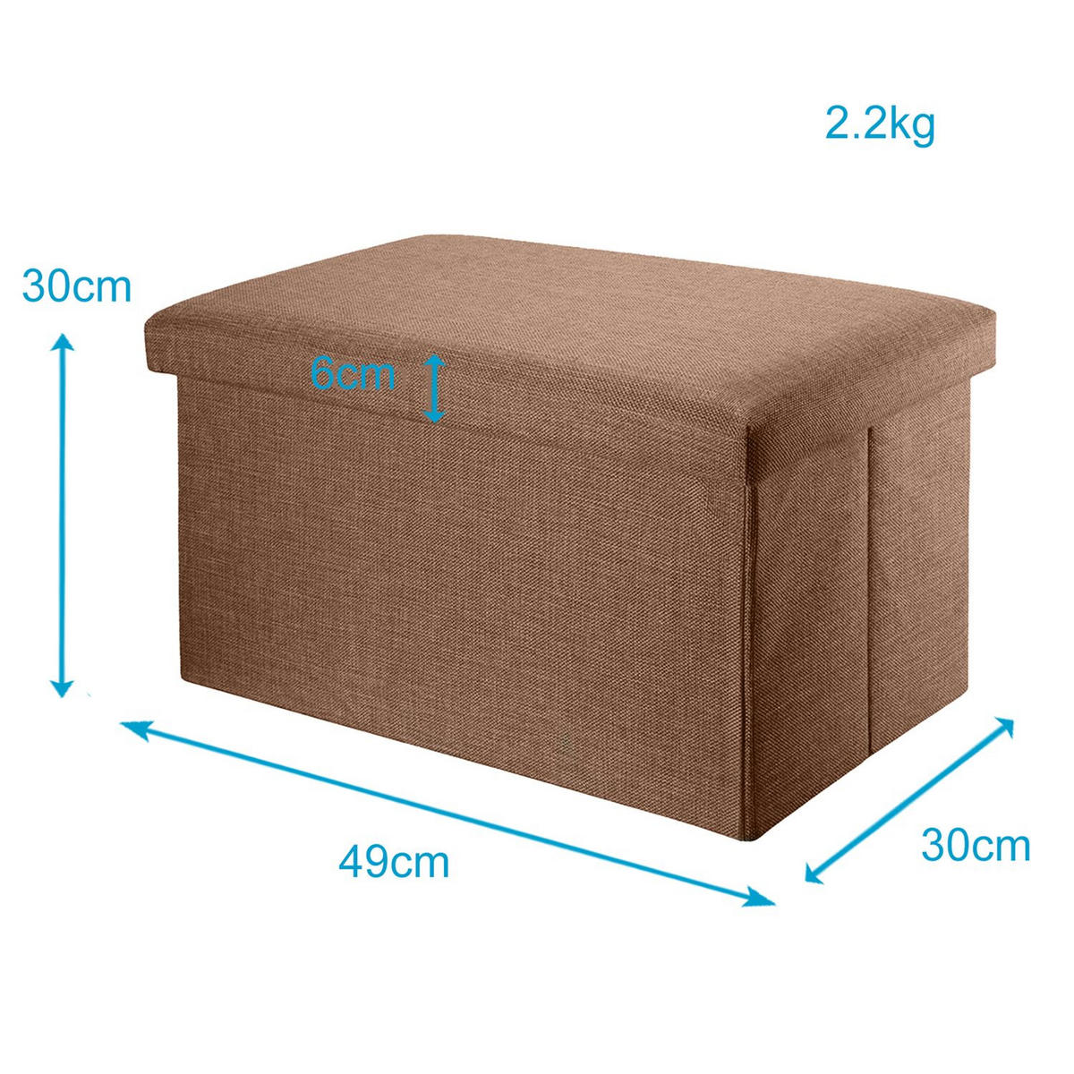 SITZBANK Faltbar 49/30/30 cm (Braun) - Braun, Textil (49/30/30cm) - Intirilife