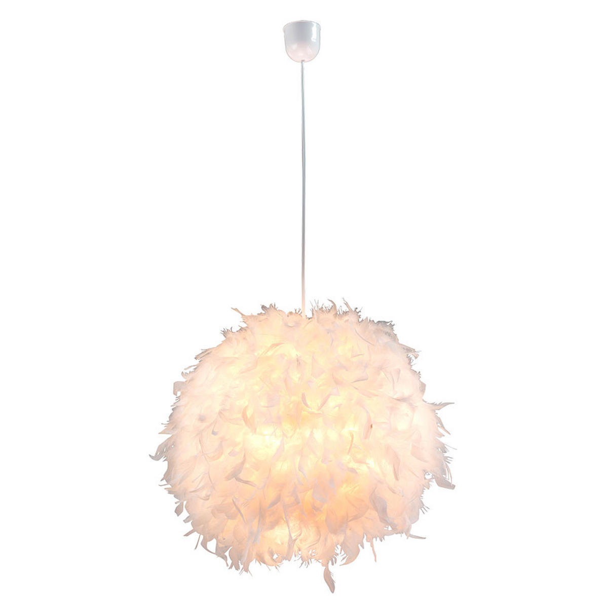 HÄNGELEUCHTE KATUNGA Federn Weiß - Weiß, Metall (45/45/120cm) - Globo Lighting
