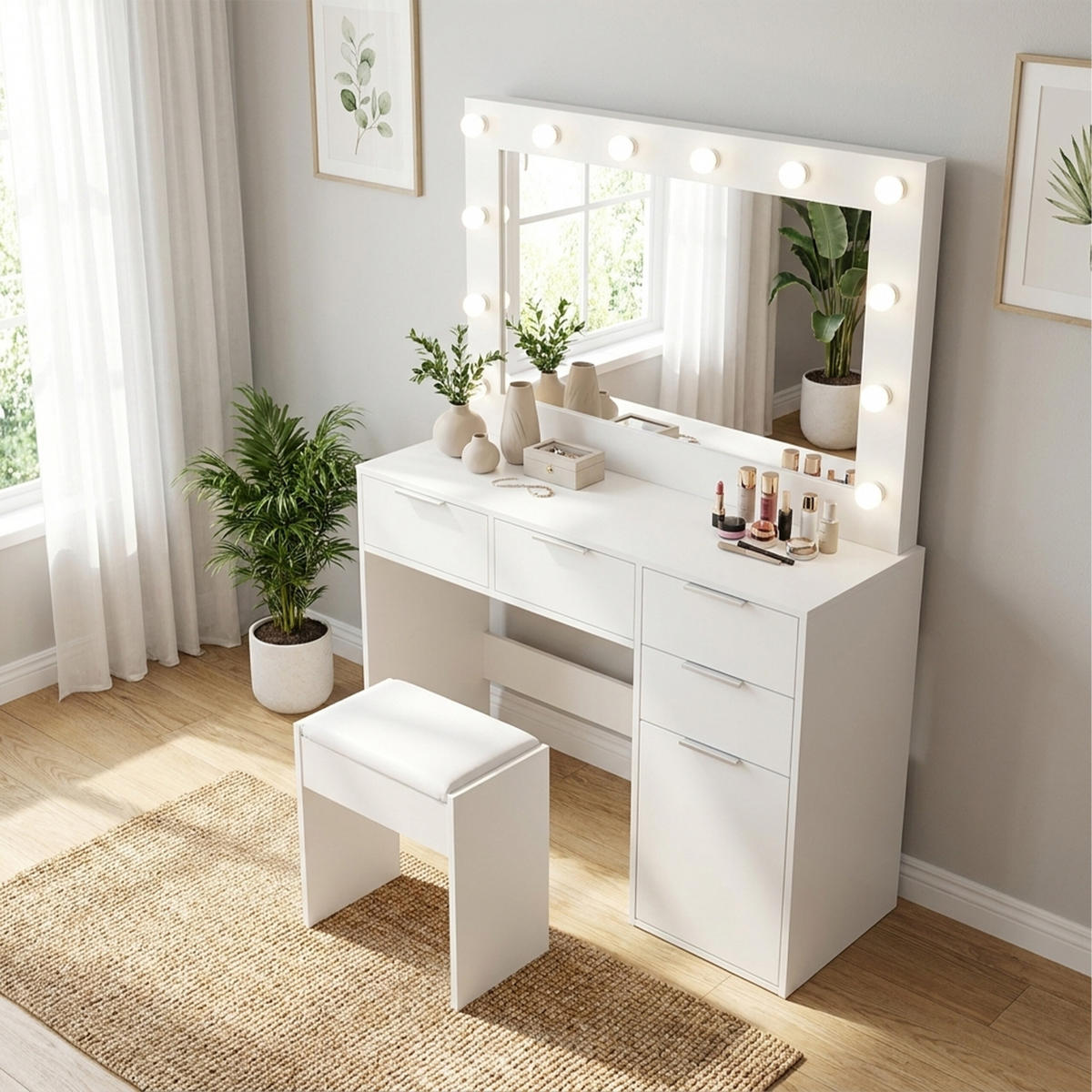 VĂ rugăm să indicați culoarea - alb, compozit lemnos (105/140/40cm) - Relaxdays