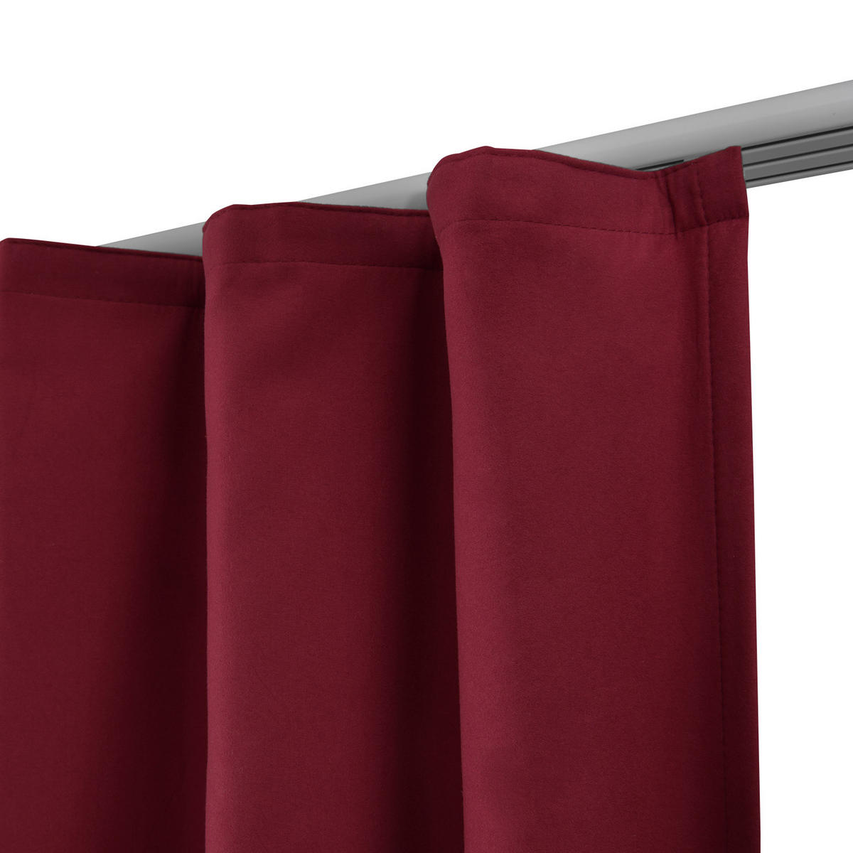 VORHANG Amelie TK mit Kräuselband 140x245cm Rot (2tlg) - Rot, Textil (140/245/1cm) - Beautissu 