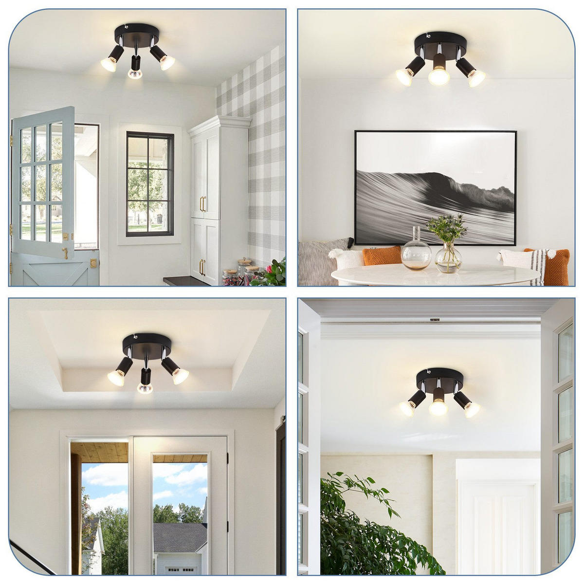 STRAHLER Bamberg 3-flammig 15/15/10.4 cm - Schwarz, Metall (15/15/10.4cm) - Nettlife