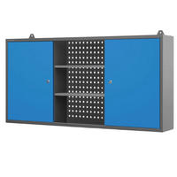 HÄNGESCHRANK Werkstatt abschließbar OLIS 60x120x20cm Anthrazit-Blau - Anthrazit, Metall (120/60/20cm) - DELUKE