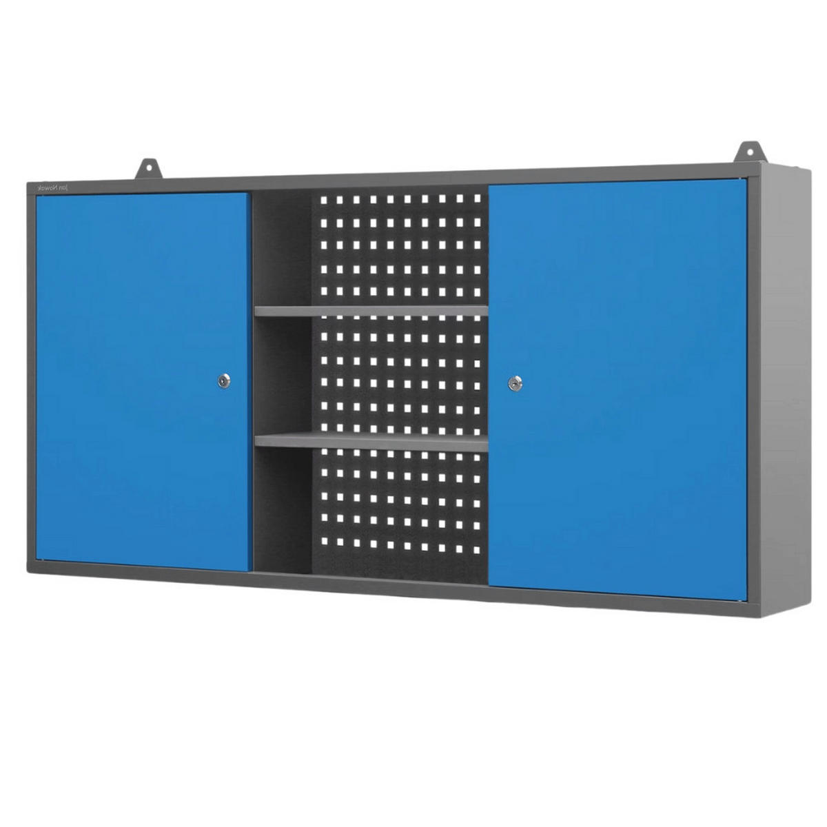 HÄNGESCHRANK Werkstatt abschließbar OLIS 60x120x20cm Anthrazit-Blau - Anthrazit, Metall (120/60/20cm) - DELUKE