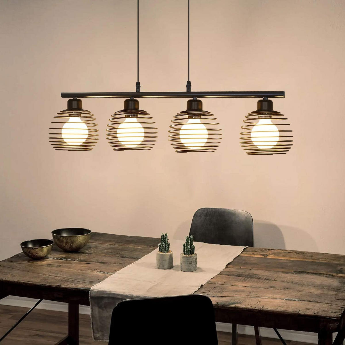 PENDELLEUCHTE Thalynne 77/15/142 cm - Schwarz, Metall (77/15/142cm) - ZMH