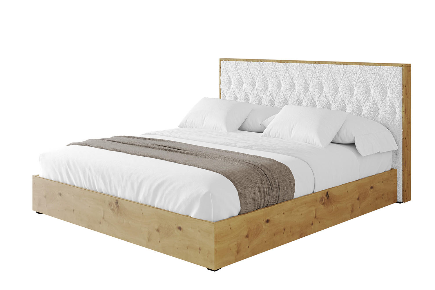 POLSTERBETT mit Bettkasten und Lattenrost, Bett mit Matratze H3/H4 - ENZO5 180x200 Weiß - Weiß, Holzwerkstoff/Textil (180/200cm) - ALTDECOR
