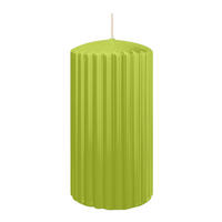 RILLEN KERZEN Apfelgrün 150 x Ø 80 mm, 4 Stück - Apfelbaumfarben, Paraffin (8/15/15cm) - Wiedemann Kerzen