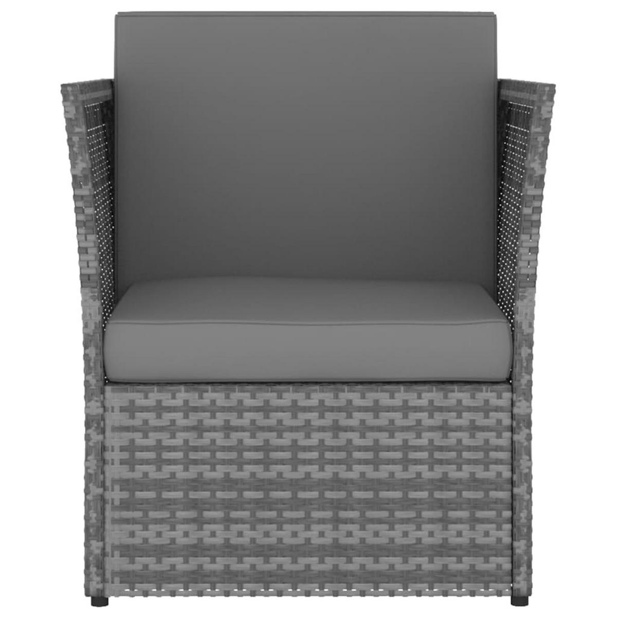 GARTENSESSEL mit Hocker Poly Rattan Anthrazit - Anthrazit, Holz (77/73/77cm) - furnicato