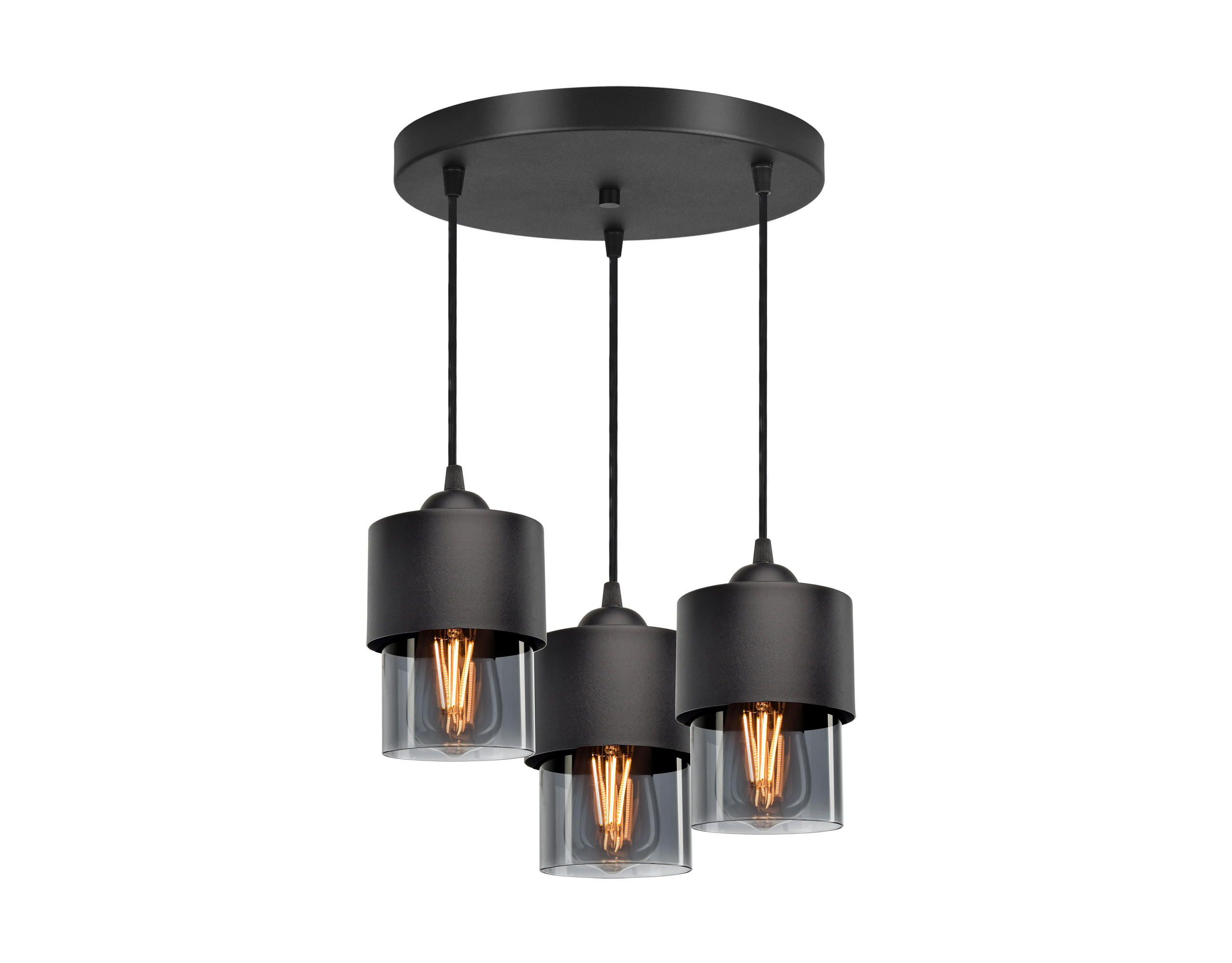 PENDELLEUCHTE Hege - Transparent/Anthrazit, Glas/Metall (35/35/70cm) - kiki design