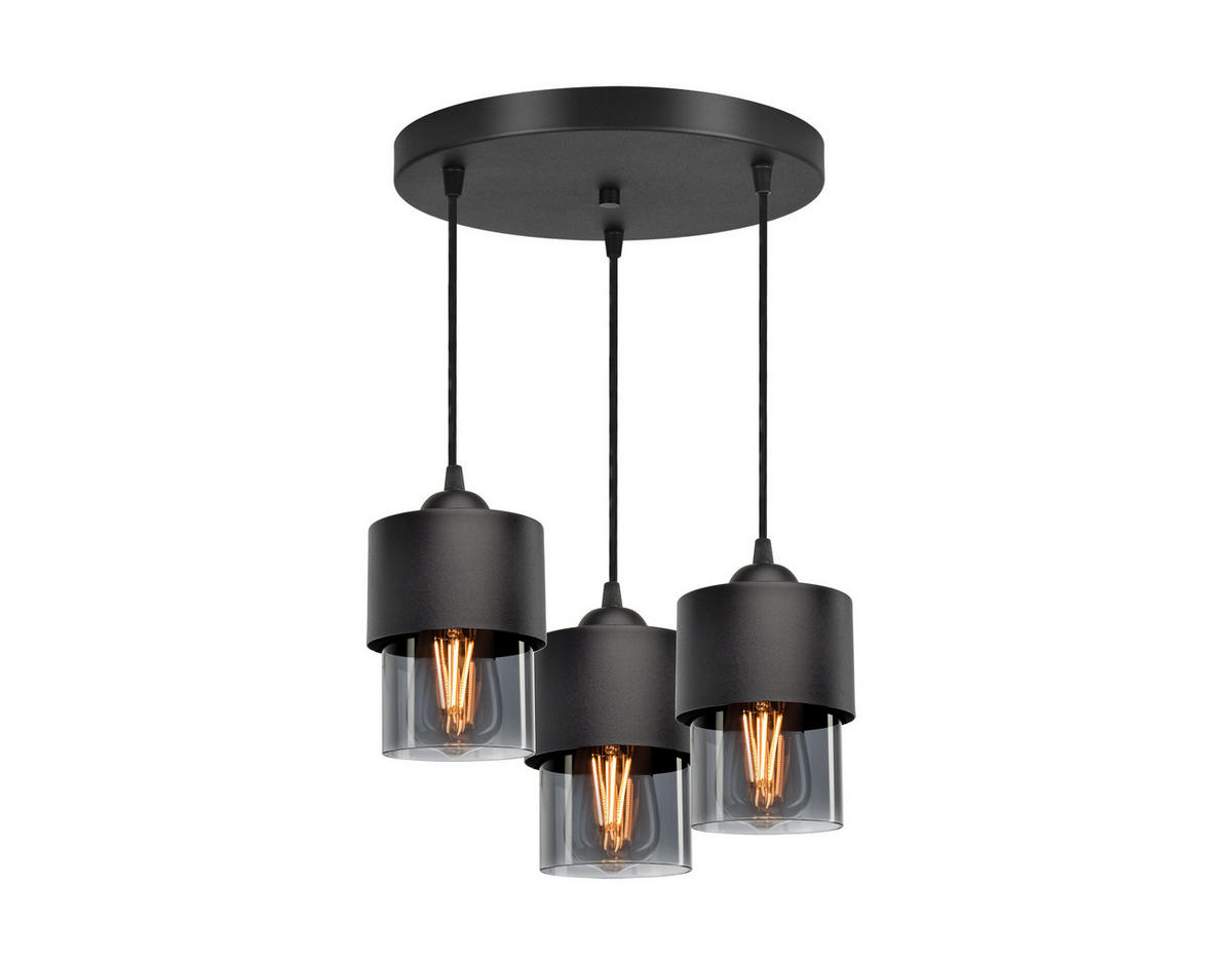 PENDELLEUCHTE Hege - Transparent/Anthrazit, Glas/Metall (35/35/70cm) - kiki design