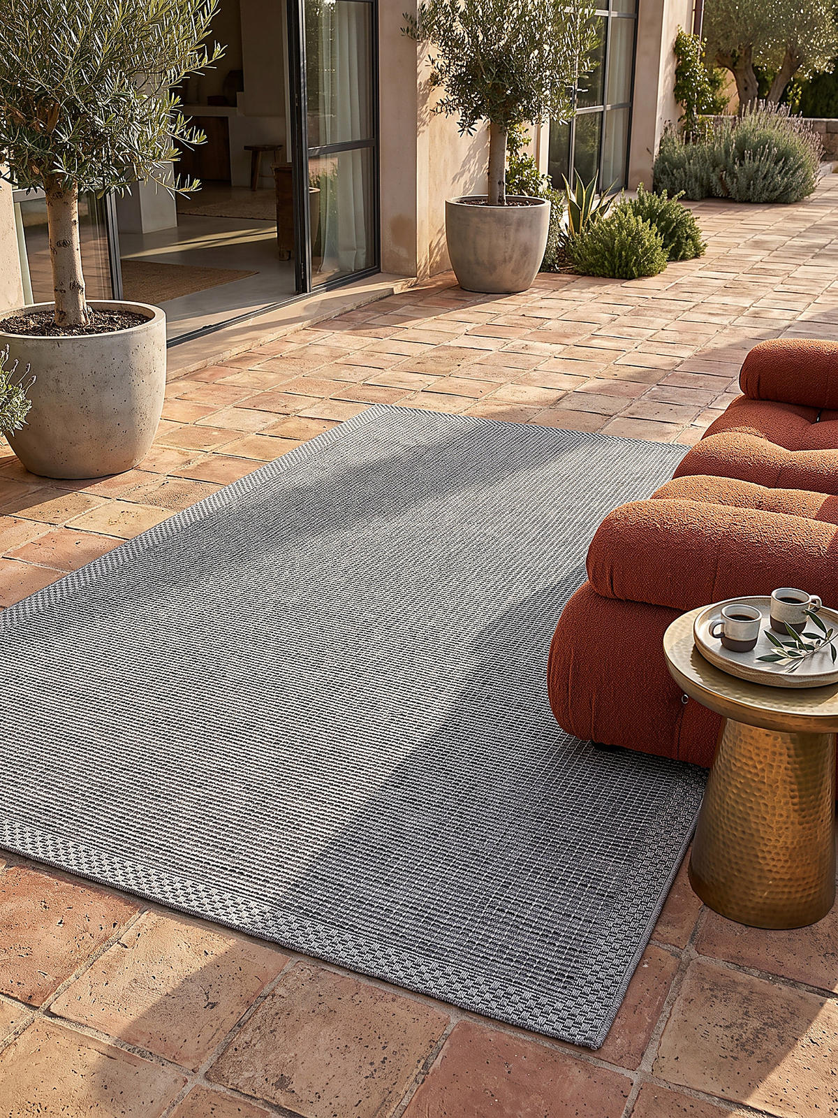 FLACHWEBTEPPICH Uni ESERA Polypropylen Grau 140 x 200 cm - Grau, Textil (140/200cm) - KADIMA DESIGN