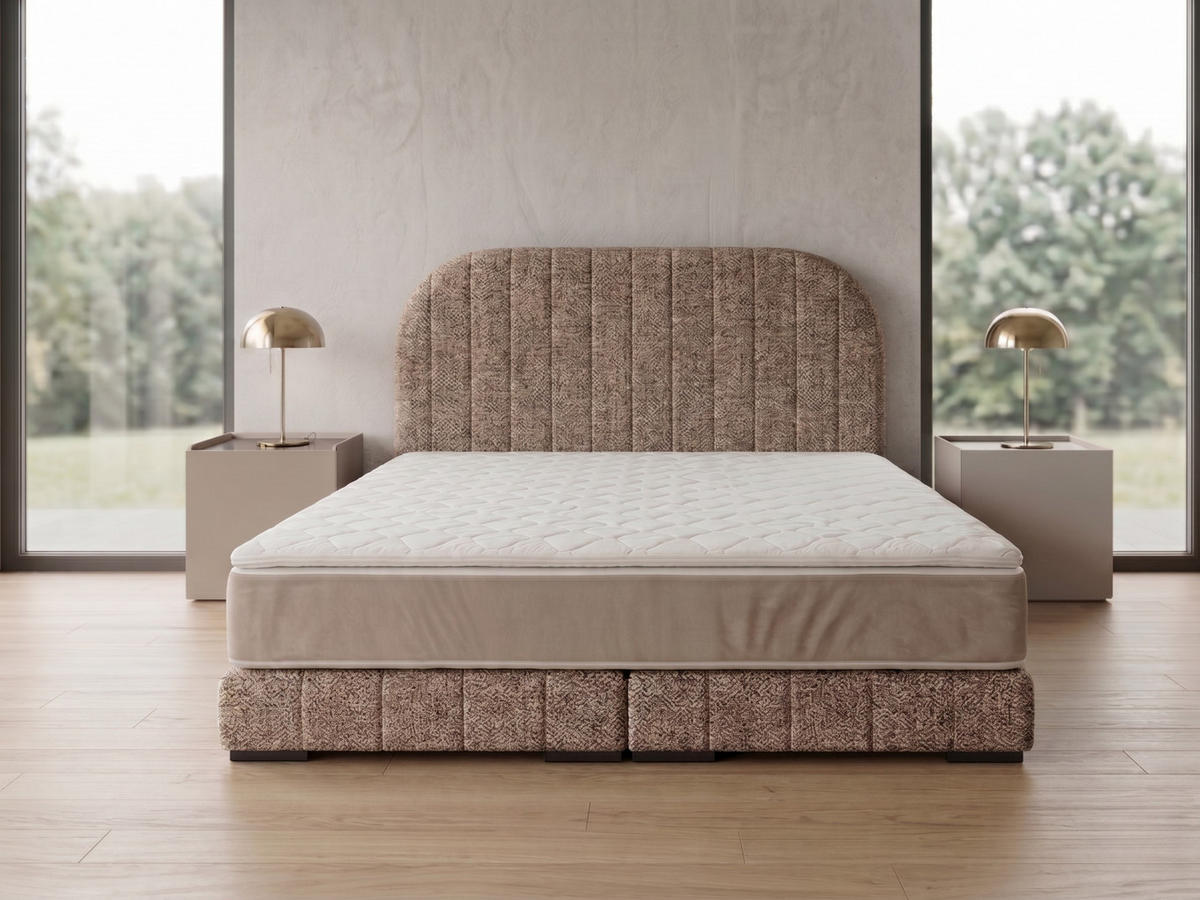 POLSTERBETT LEON3 120x 200 cm Farbe: Hellbraun - Hellbraun, Textil (120/200cm) - A&J MöbelLand