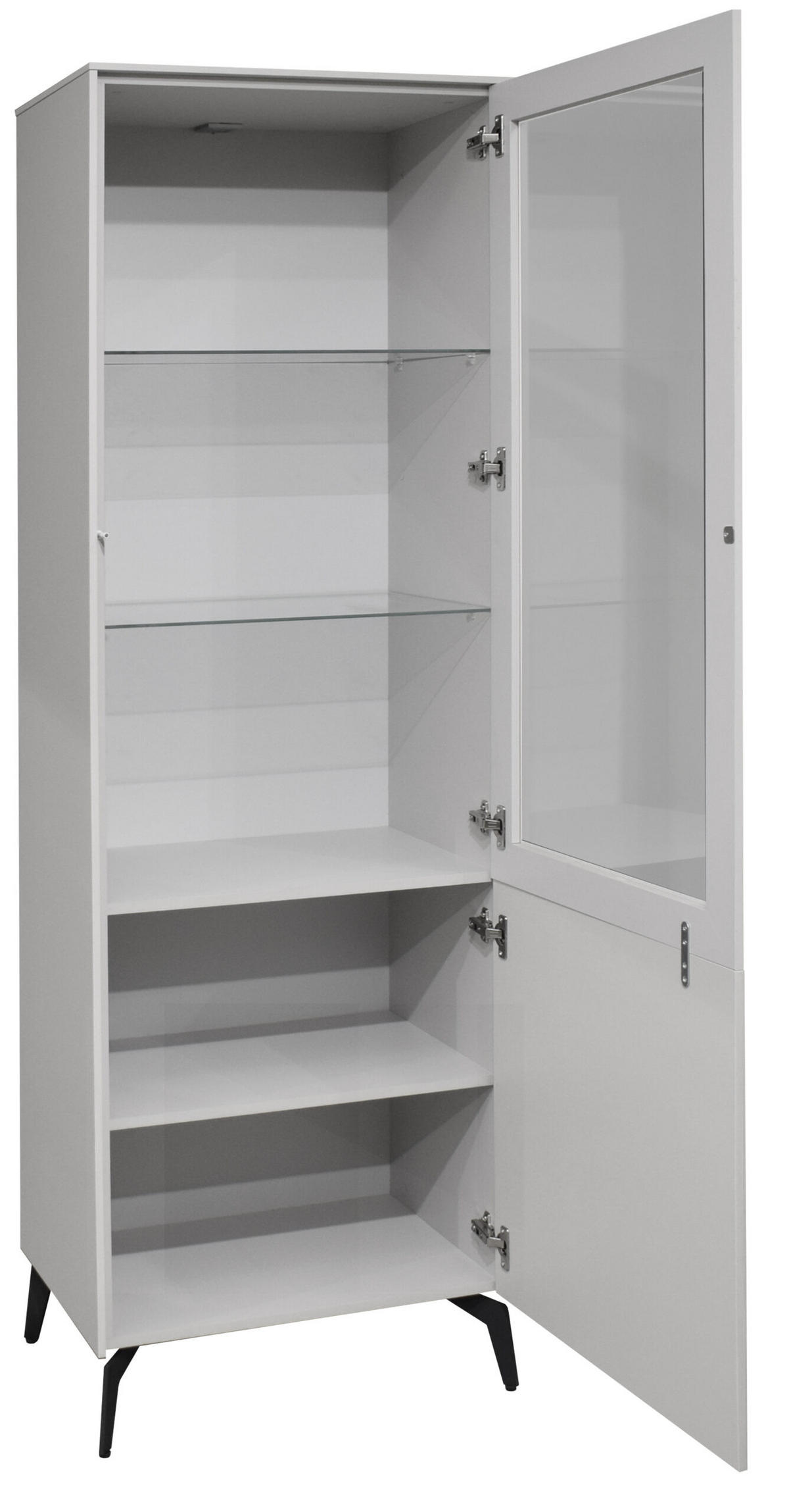 STANDVITRINE Imola Kreidegrau matt lack und Glas - Grau, Holzwerkstoff (61/179/42cm)