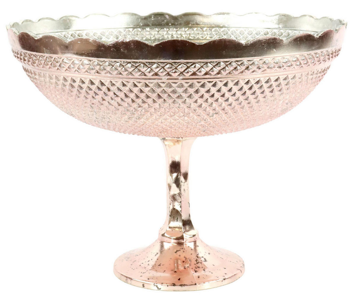 DEKOSCHALE Biarritz Ø38 cm - Rosa, Glas (38/29cm) - FURNARO