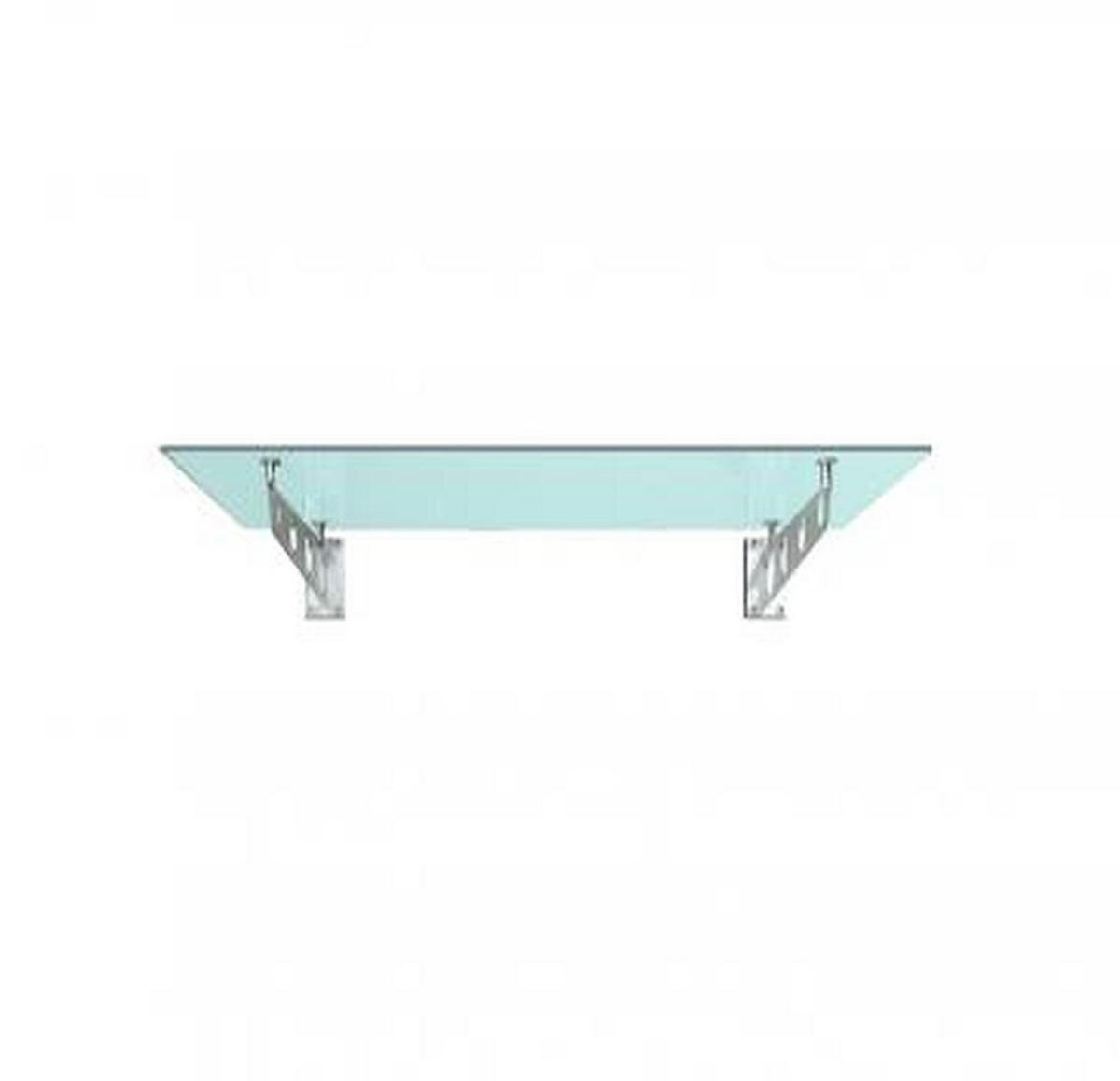 GLASVORDACH 180x90 cm Sicherheitsglas Edelstahl Satiniert S-Silber - Weiß, Glas (180/1.31/90cm) -  Glaswerk Westfalen