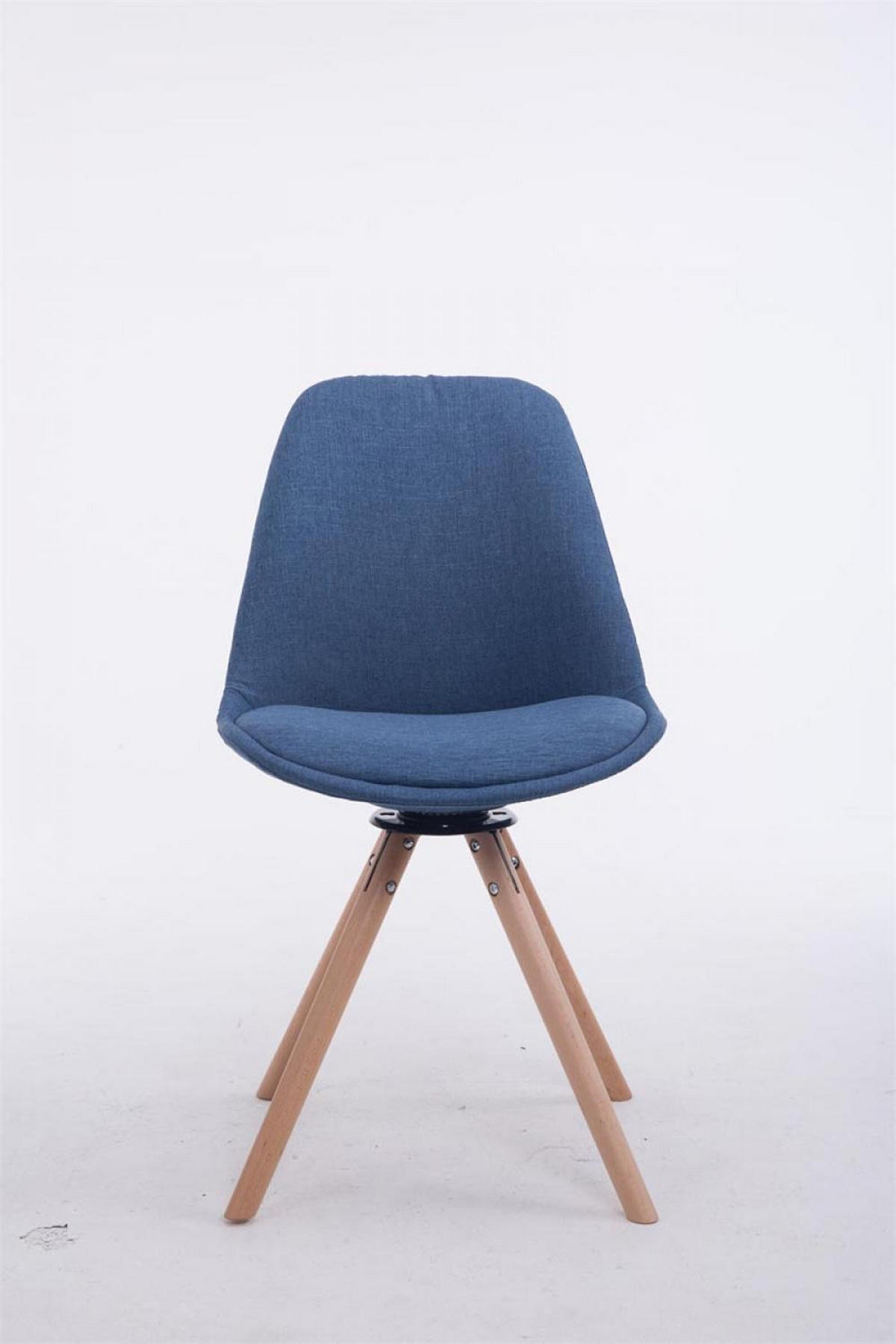 BESUCHERSTUHL Stoff blau - Blau/Eukalyptusholzfarben, Holz/Textil (48/84/56cm) - CLP