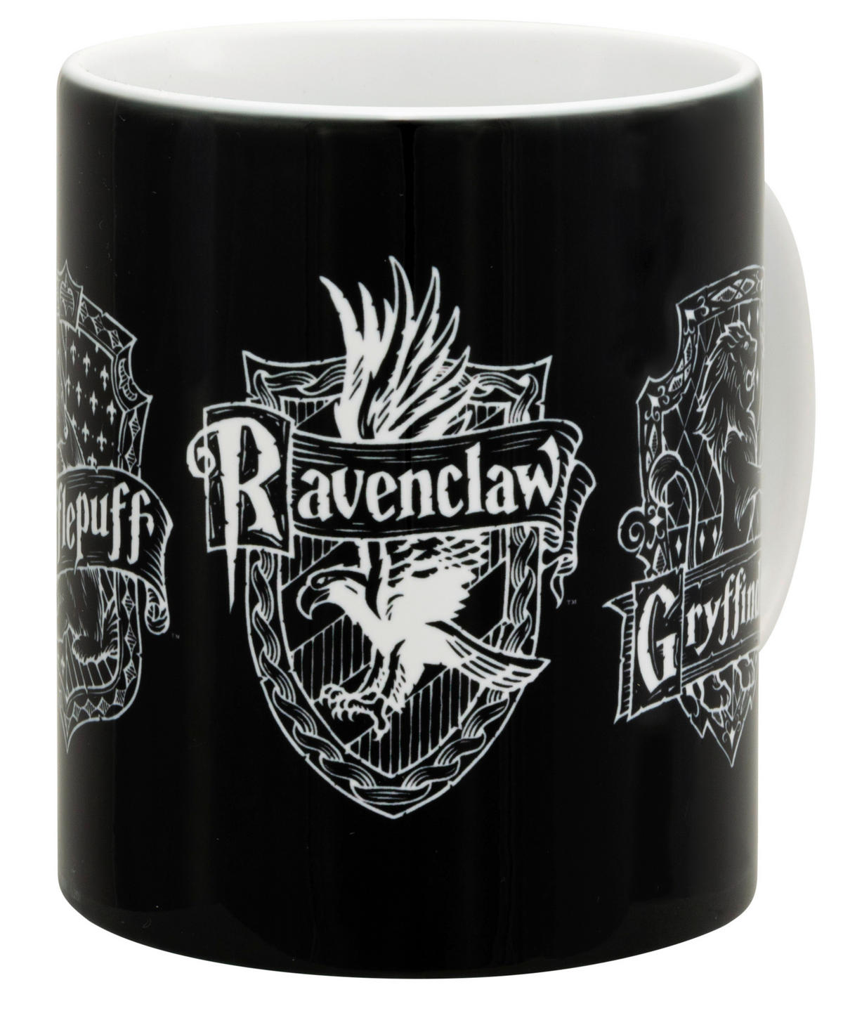 KAFFEEBECHER Harry Potter 4 Häuser Schwarz 320 ml - Schwarz, Keramik (0.32L) - United Labels