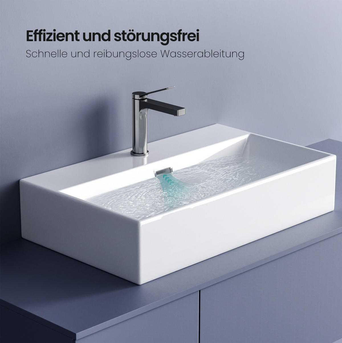 WASCHBECKEN mit Überlauf Weiß 51 / 36 / 13 cm - Weiß, Keramik (36/13/51cm) - EMKE