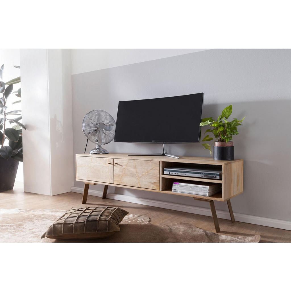 Thumbnail - Kadima Design Lowboard, Braun, Holz, Echtholz,Mangoholz, Rechteckig, 145x47x35 cm, Wohnzimmer, Wohnwände, Lowboards, Low...