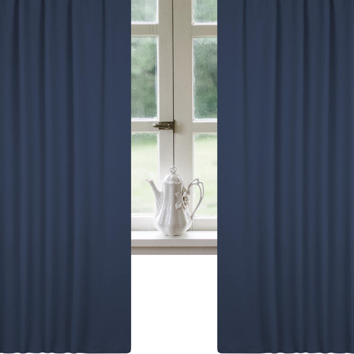 VERDUNKELUNGSVORHANG Kräuselband 300/245 cm Navy Blau - Dunkelblau, Textil (300/245cm) - TiborTex