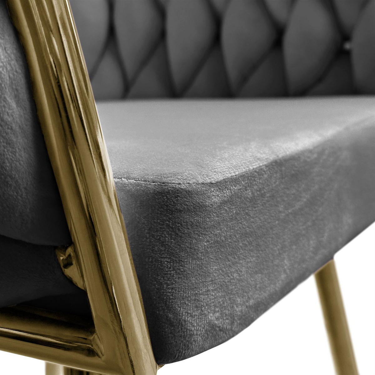 ARMLEHNENSTUHL ROSALIE - Goldfarben/Grau, Textil (65/73/54cm) - Lookway