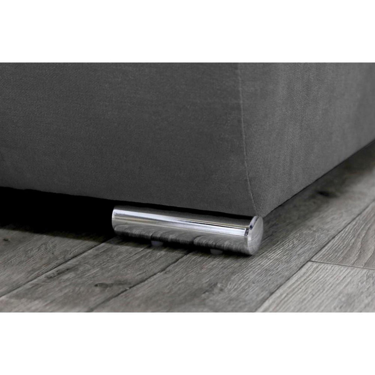 WOHNLANDSCHAFT Draco U dunkelgrau - Chromfarben/Dunkelgrau, Textil/Metall (350/85/185cm) - Beautysofa