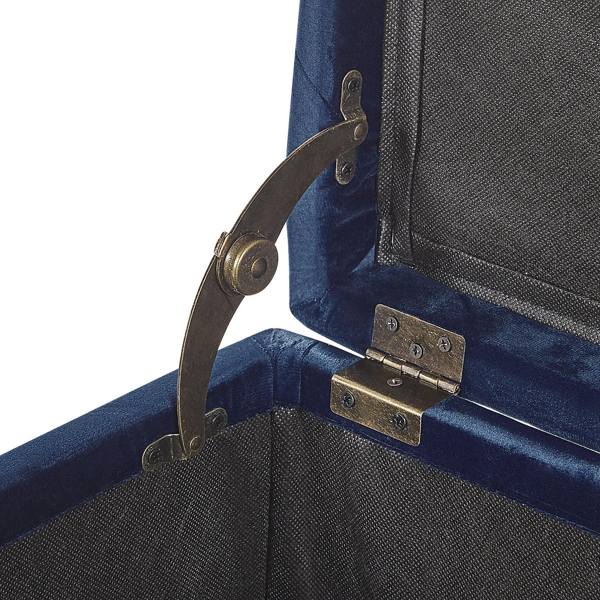 HOCKER Loretto 37/37/40 cm - Blau, Textil (37/40/37cm) - Beliani