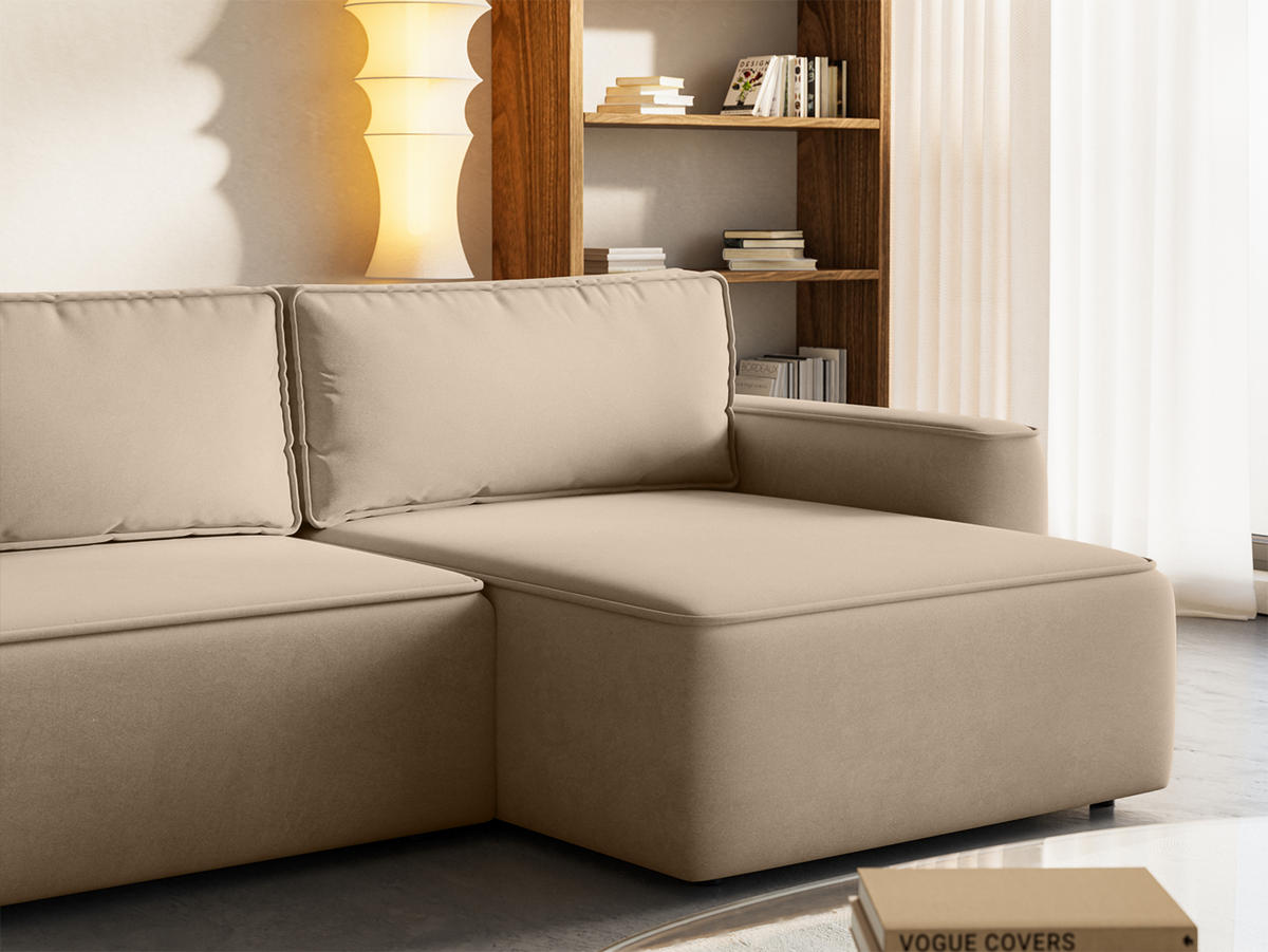 ECKSOFA Sarro mit Schlaffunktion, Beige - Beige, Textil (260/165cm) - Fedve