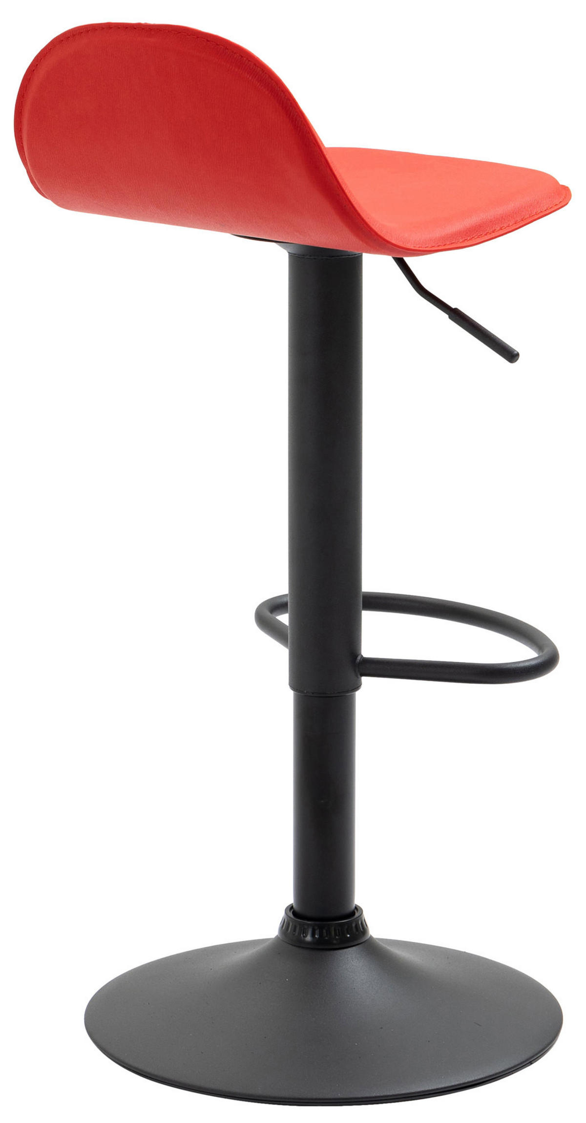 BARHOCKER Lederlook rot - Rot/Schwarz, Textil/Metall (39/73/41cm) - CLP