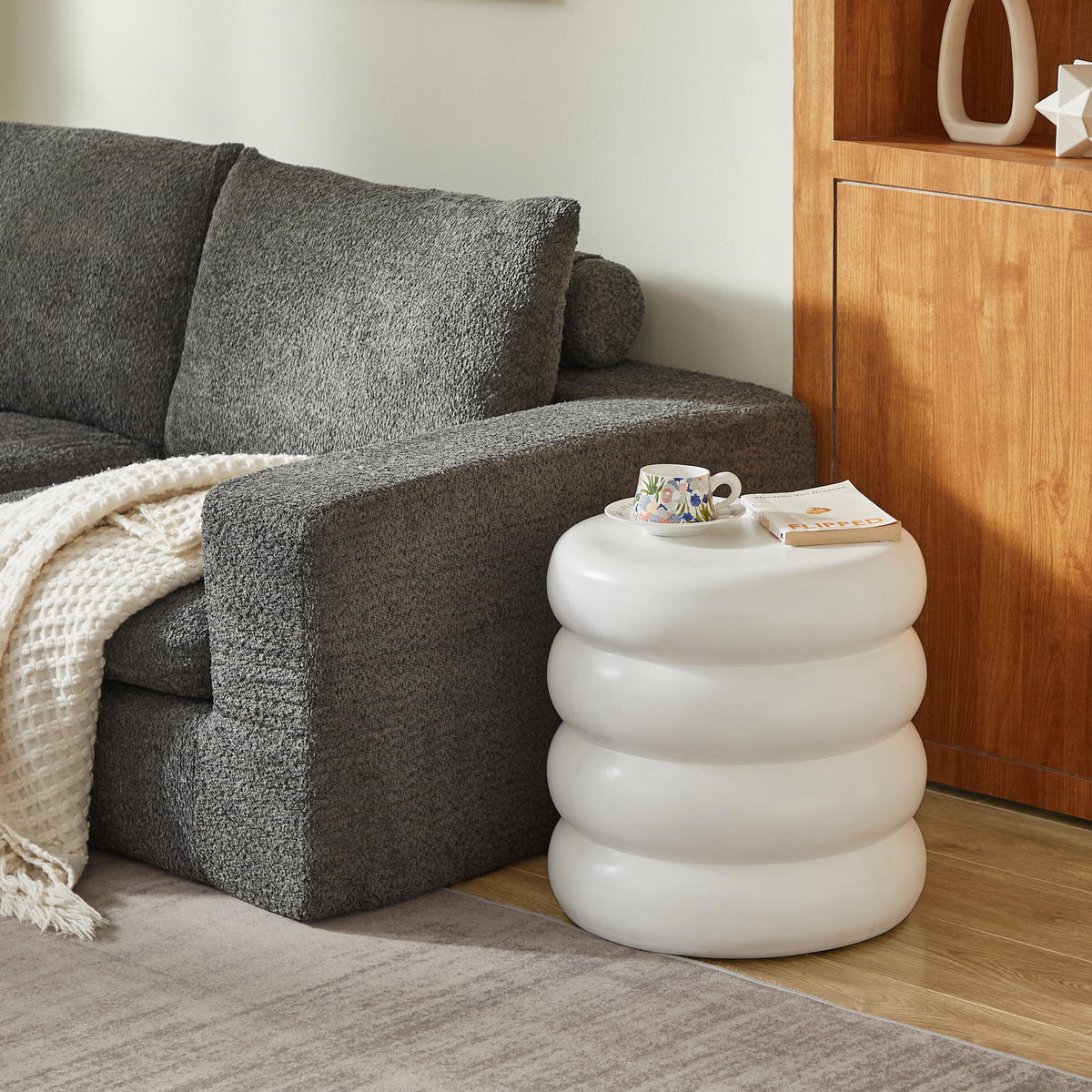 BEISTELLTISCH Rund Weiß 45 x 45 x 52 cm - Weiß, Metall (45/45/45cm) - Nordlys