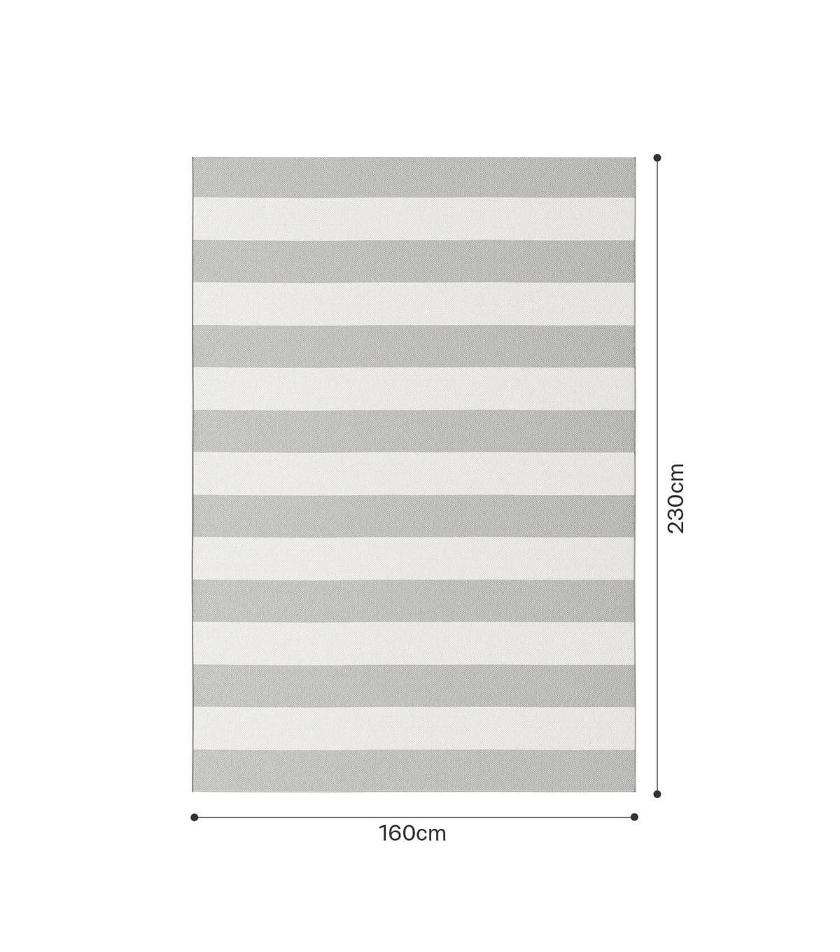 OUTDOORTEPPICH Der Gestreifte - Grau, Kunststoff (160/230cm) - Mokebo