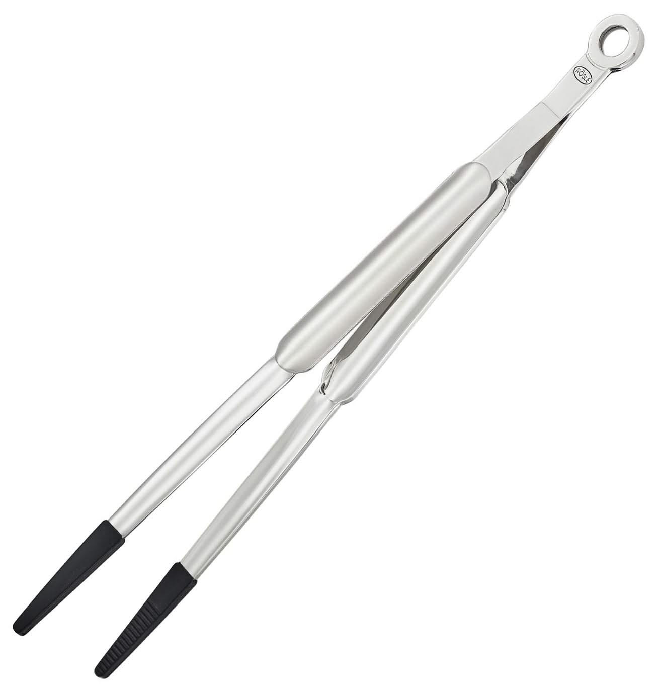 SERVIERPINZETTE Küchenzange Rund - Edelstahl / Silikon - 32 cm - Silberfarben, Metall (32cm)