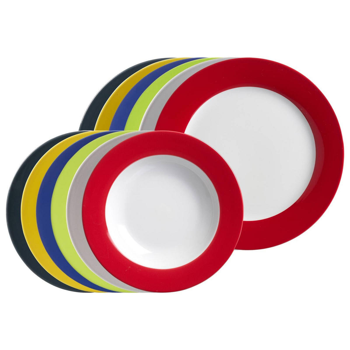 TAFELSERVICE Doppio bunt 12er Set - Multicolor, Keramik (1/1/1cm) - Ritzenhoff Breker