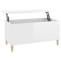 COUCHTISCH Hochglanz-Weiß 90x44,5x45 cm Holzwerkstoff - Weiß, Holzwerkstoff (90/44.5/45cm) - furnicato