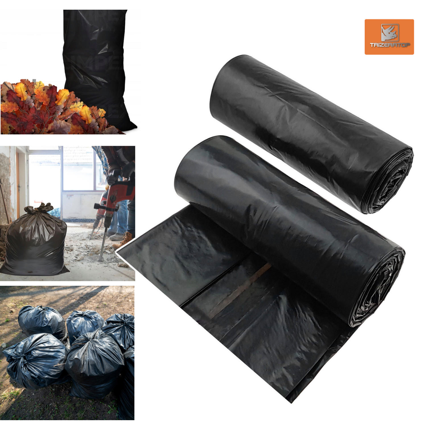 MÜLLSÄCKE EXTRA STARK 240L Abfallsäcke, Laubsäcke (Rolle 10 Stück) - Multicolor, Kunststoff (6/7/48cm) - TRIZERATOP
