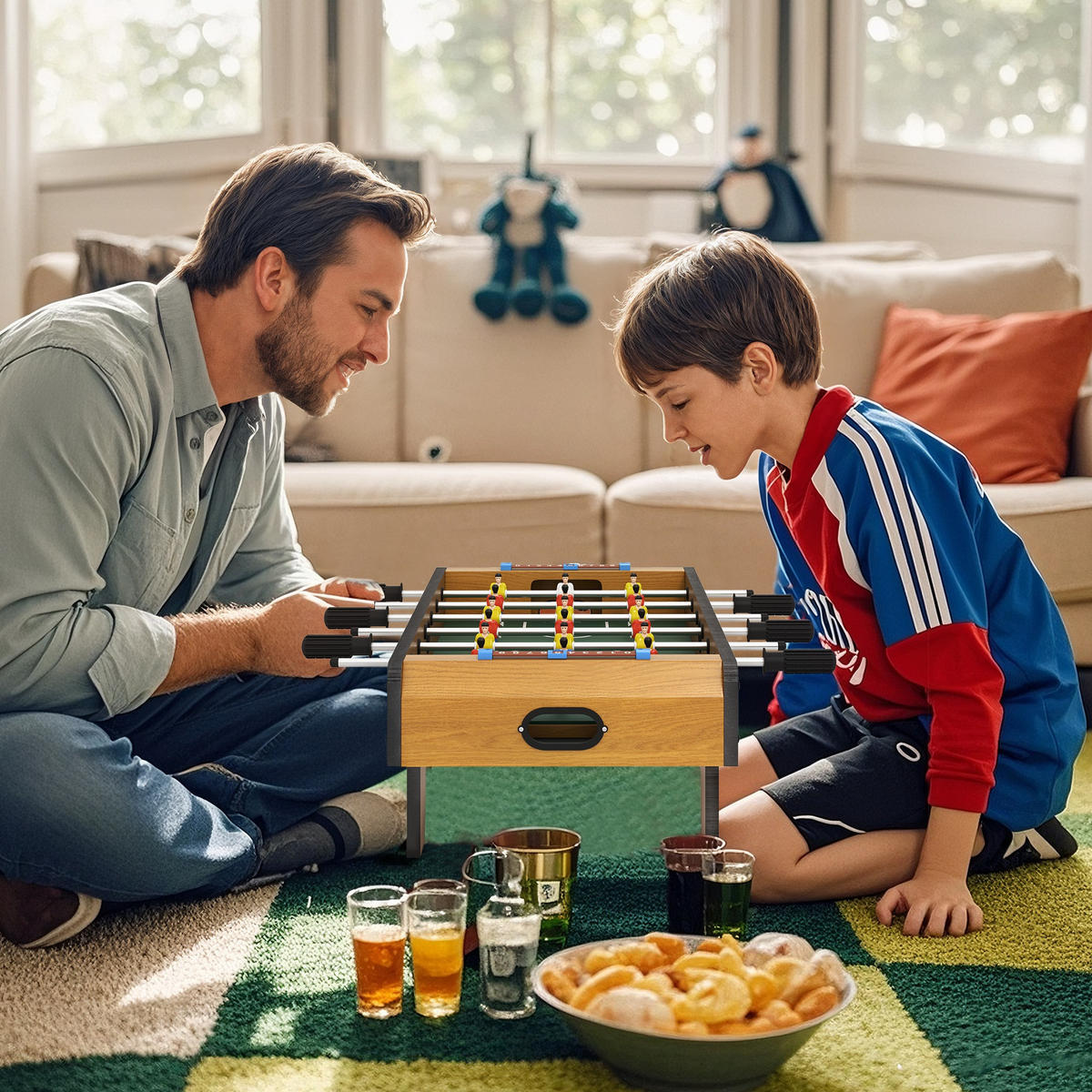 TISCHFUSSBALL DE-10818 kompakt mit Scoreboards Braun - Naturfarben, Holzwerkstoff (36.5/69cm) - ComfortXL