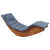 GARTENLIEGE Heller Holzfarbton Brescia II - Hellbraun/Blau, Holz (60/90/176cm) - Beliani