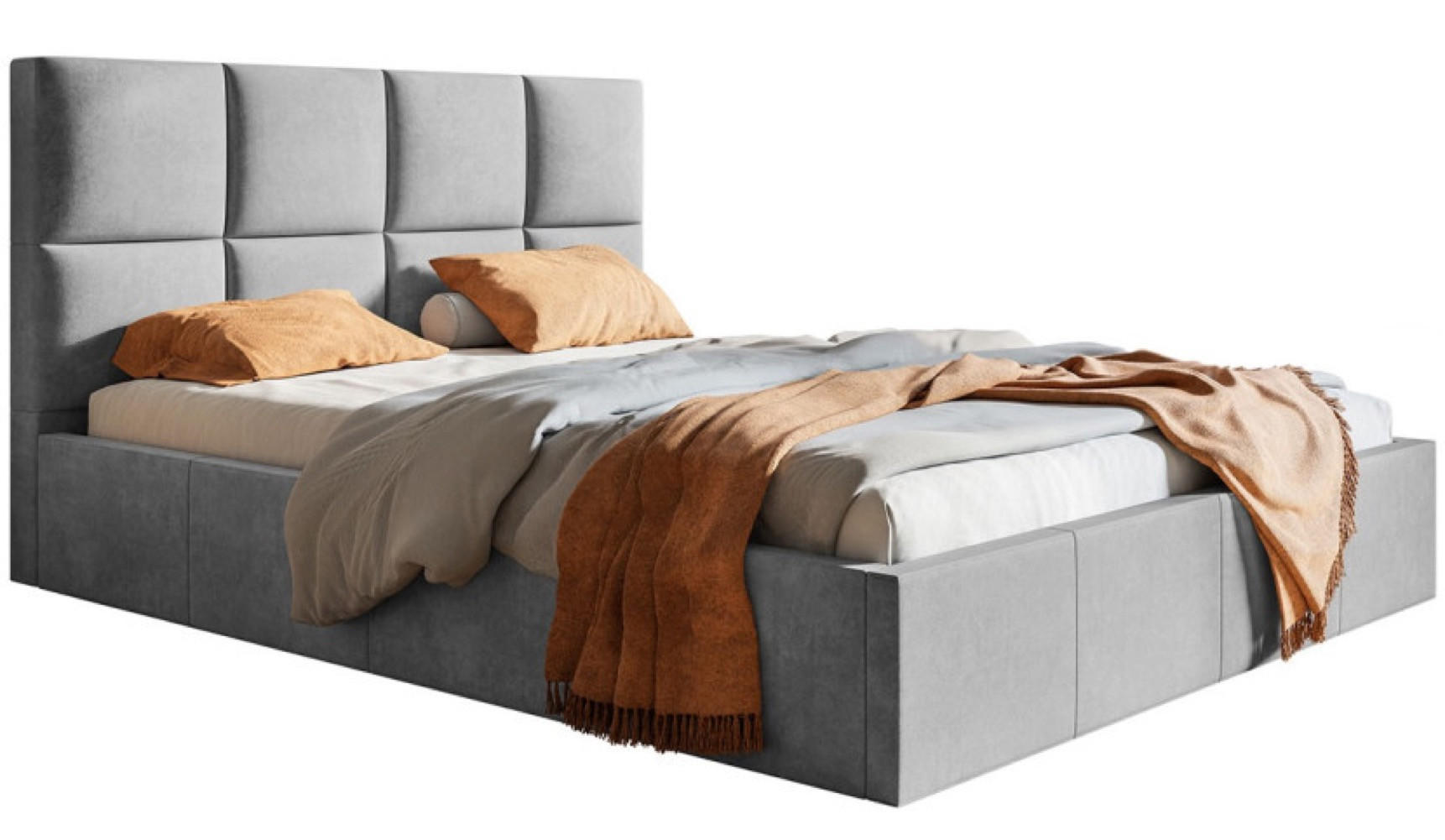 BETT Grau SIM 180x200 cm - Schwarz/Grau, Kunststoff/Textil (180/200cm) - Sepro Meble