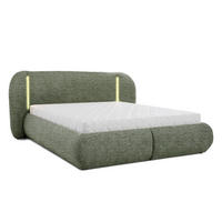 POLSTERBETT Corfu, LED-Beleuchtung, Bettkasten und Taschenfedernmatratze 26 cm, 180x200, Grün - Grün, Textil (180/200cm) - Beautysofa