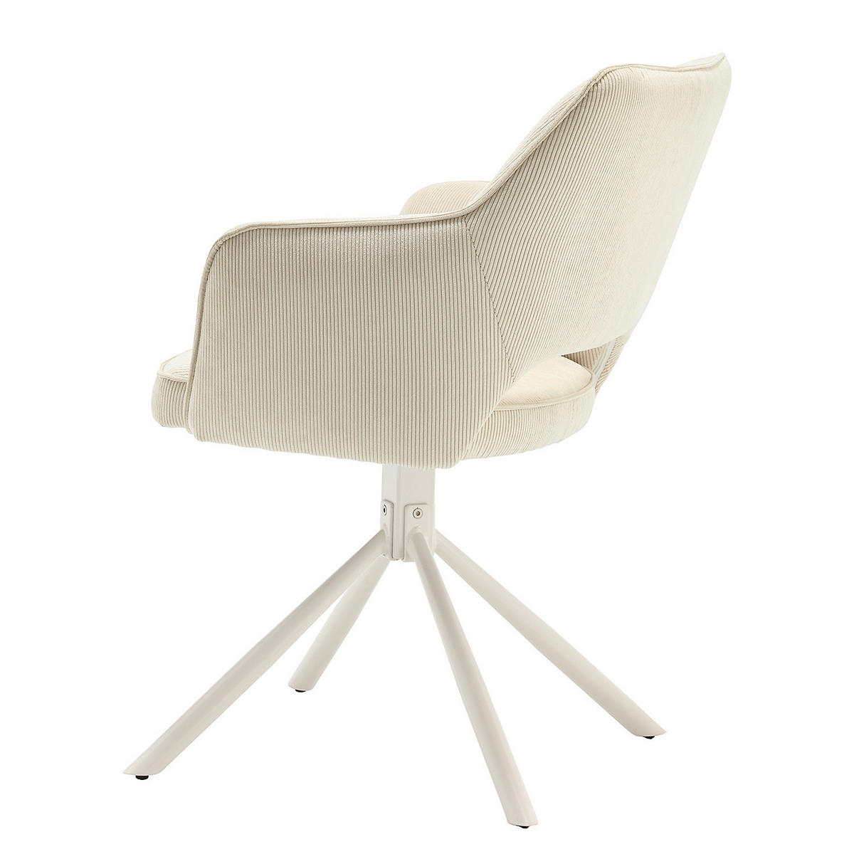 DREHBARER ARMLEHNENSTUHL - Cord / Metall - Weiß, Textil/Metall (61/85/61cm) - home24