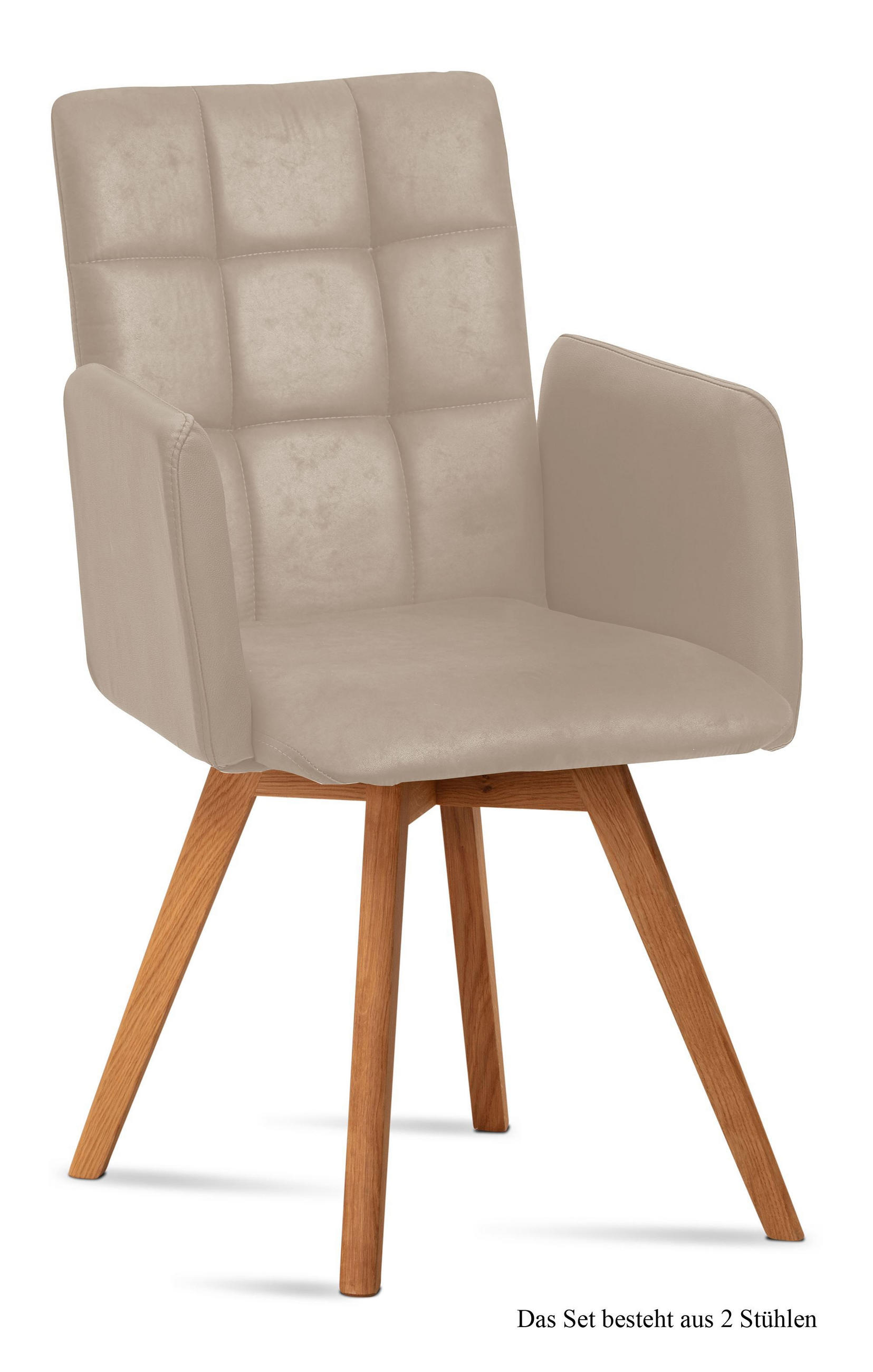 ARMLEHNSTUHL (2er-Set) Dione 52x91x60 Eiche geölt/Natur - Eichefarben/Naturfarben, Kunststoff (60/91/52cm) - 58aufmkessel