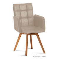ARMLEHNSTUHL (2er-Set) Dione 52x91x60 Eiche geölt/Natur - Eichefarben/Naturfarben, Kunststoff (60/91/52cm) - 58aufmkessel