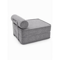 SCHLAFSESSEL ausklappbar, modularer Bodensessel mit Rückenrolle in Grau - Grau, Textil (80/62/95cm) - SURB