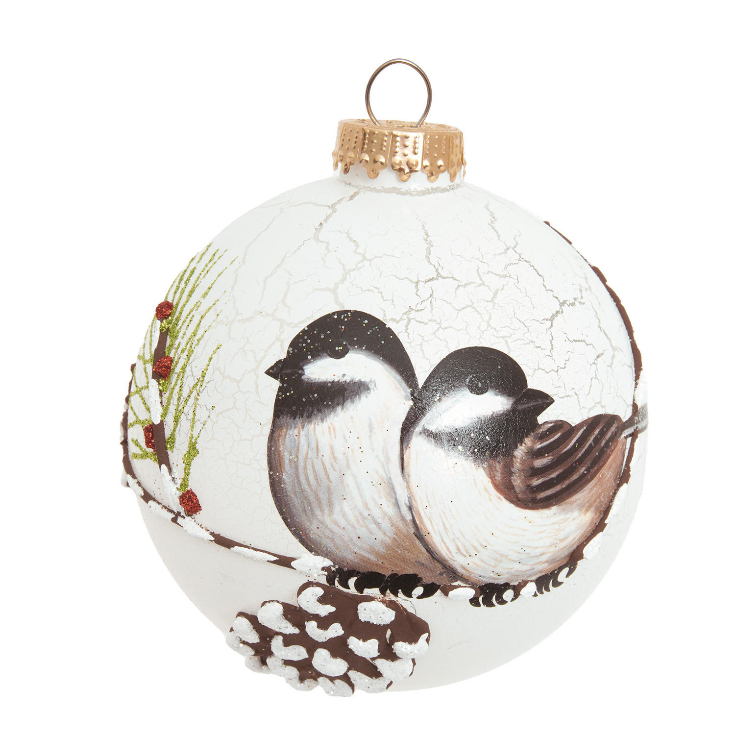 Krebs Glas Lauscha Christbaumkugel Weiß 10x10x10 cm