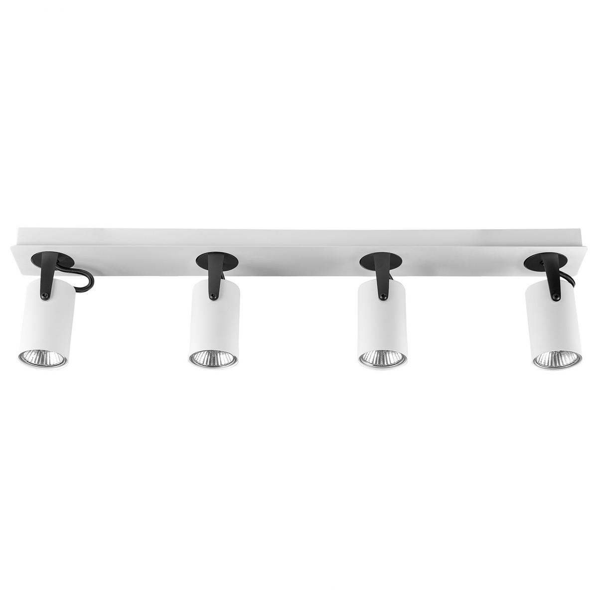 DECKENLEUCHTE Klip 62x7x12 cm - Weiß, Metall (7/62/12cm) - Beliani